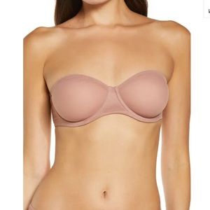 NWT SKIMS Ultra Fine Mesh Strapless Bra Underwire new rose clay
